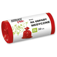 Service Pack Czerwone worki na odpady medyczne i sanitarne 20 szt. 35 l Czerwony