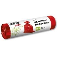 Service Pack Czerwone worki na odpady medyczne i sanitarne 20 szt. 120 l Czerwony