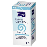 Niejałowy bandaż elastyczny z zapinką Matopat UNIVERSAL 8cm x 5m 1 szt. Kartonik