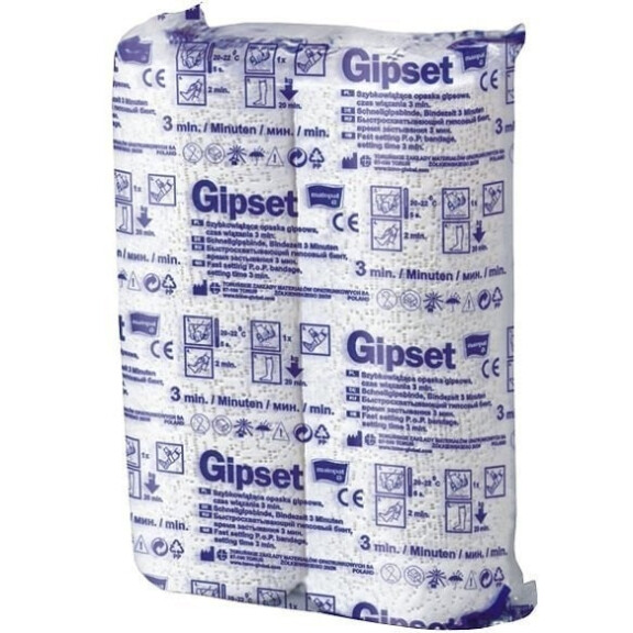 Opaska gipsowa szybkowiążąca Gipset Matopat 8cm x 3m 2 szt. Biały