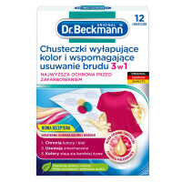 Dr Beckmann Chusteczki wyłapujące kolor i wspomagające usuwanie brudu 3w1 12 szt.