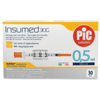PiC Solution Insumed Strzykawki insulinowe z igłą 30 szt. 0.5 ml 30G 0.3x8mm U-100