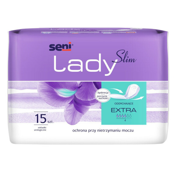 Seni Lady Slim Extra Wkładki urologiczne dla kobiet 14x29.5cm 15 szt.