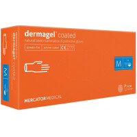 Mercator Dermagel Coated Rękawiczki jednorazowe lateksowe bezpudrowe 100 szt. M 100 szt.