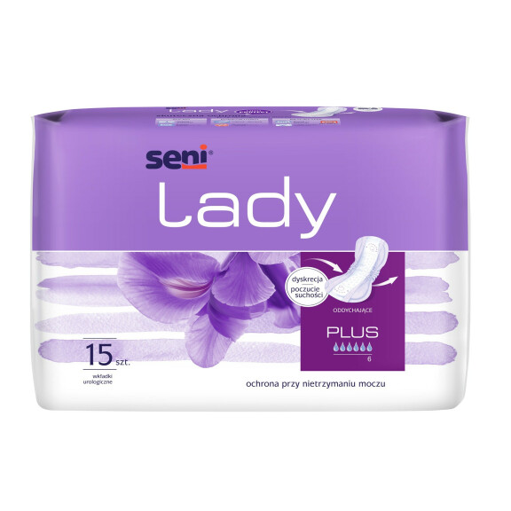 Wkładki urologiczne dla kobiet Seni Lady Plus 20.5x42cm 15 szt.