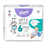 Bella Happy Pieluszki 6 Junior Extra 15+kg 34 szt.
