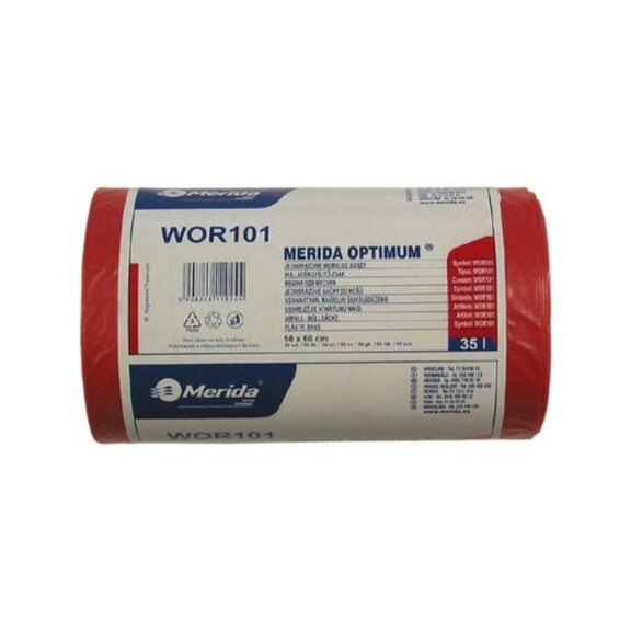 Merida Optimum Worki na odpady medyczne Czerwone 50 szt. 50 szt. 35 l