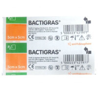 BACTIGRAS Opatrunek parafinowy z chlorhexydyną Smith&Nephew 5x5cm 50 szt.
