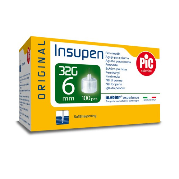 Igły do penów insulinowych Insupen PiC Solution 100 szt. 100 szt. 0.23x6mm 32G