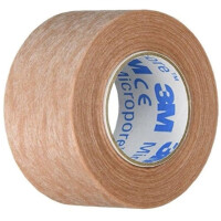 3M Micropore Mikroporowaty papierowy przylepiec chirurgiczny Cielisty 2.5cm x 9.1m 12 szt.