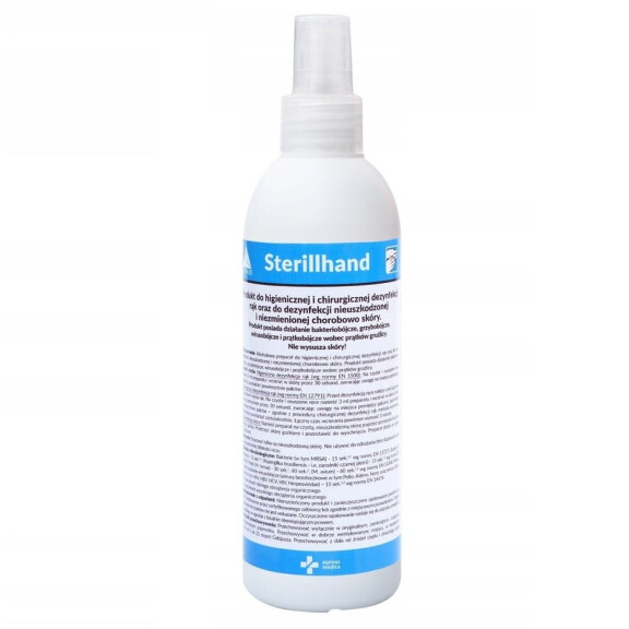 Alpinus Medica Sterillhand Płyn do dezynfekcji rąk i skóry 250 ml Butelka z atomizerem