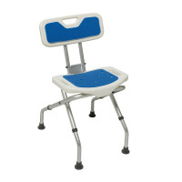 Krzesło prysznicowe "Blue" z oparciem, składane Niebieski