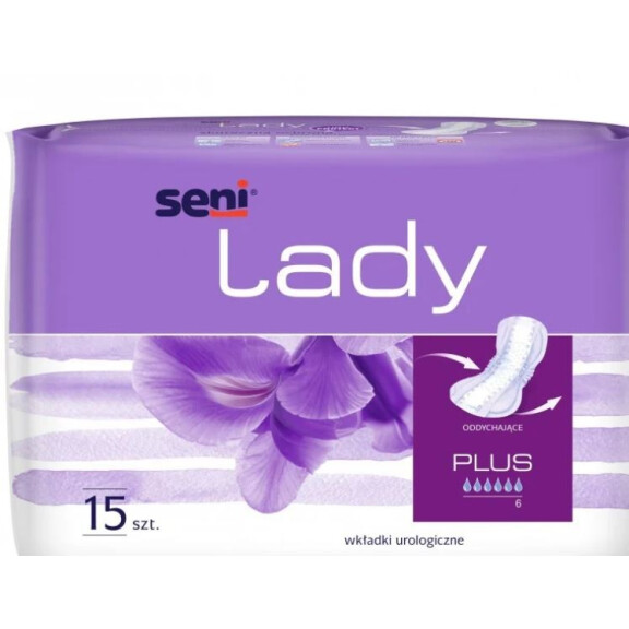 20x Wkładki urologiczne dla kobiet Seni Lady Plus 15 szt. (15 szt., 20.5x42cm)
