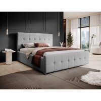 Łóżko tapicerowane z pojemnikiem SFG015P | 180x200 | Welur | Jasnoszary