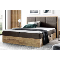 Łóżko kontynentalne z pojemnikiem WOOD2, materac | 160x200 | Kolor do wyboru
