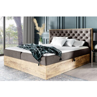 Łóżko kontynentalne z pojemnikiem WOOD3, materac | 160x200 | Kolor do wyboru