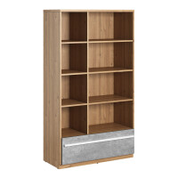 Regał PLANO PN-03 dąb nash/mitu grey/biały