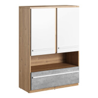 Szafka 2D1S PLANO PN-04 dąb nash/mitu grey/biały