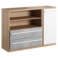 Komoda PLANO PN-05 dąb nash/mitu grey/biały