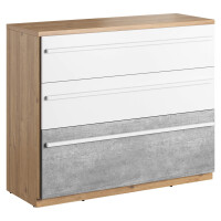 Komoda PLANO PN-07 dąb nash/mitu grey/biały