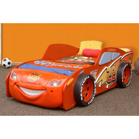 Łóżko samochód McQueen MDF, materac