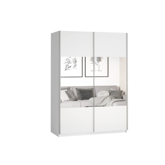 Szafa przesuwna 180 z lustrem BETA 2D / 22971656 / biały