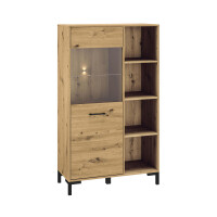 Witryna loftowa NEVIO 19 dąb artisan/czarny