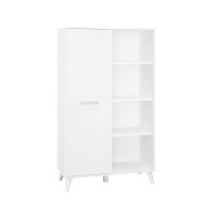 Komoda z regałem SECCO 1140901 biały połysk