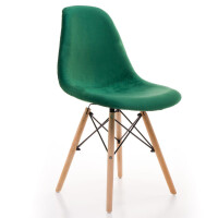 Krzesło skandynawskie EAMES EM01 | Zielony welur | Outlet