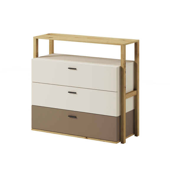 Komoda młodzieżowa LENNY LY-06 | Dąb artisan + beż + truflowy