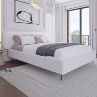 Łóżko tapicerowane SF1042 | 120x200 | Boucle | Biały