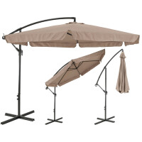 Parasol ogrodowy z wysięgnikiem 350cm | Ciemny beż