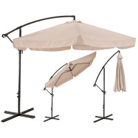 Parasol ogrodowy z wysięgnikiem 350cm | Beżowy