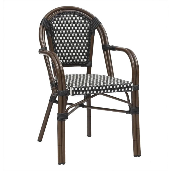 Krzesło CAFE PARIS ARM brązowe rattan