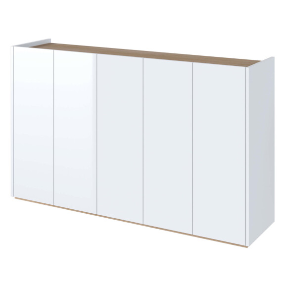 Komoda EASY EA-01 z oświetlaniem biały połysk/dąb scandi