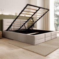 Łóżko tapicerowane z pojemnikiem SFG0142 | 180x200 | Boucle | Beż #3