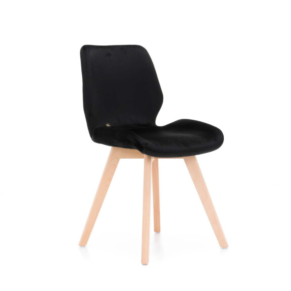 KRZESŁO SKANDYNAWSKIE ▪️ C-872 ▪️ WELUR CZARNY | OUTLET