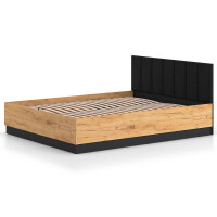 Łóżko z pojemnikiem 160x200 URSO 1401 | Dąb craft złoty, czarny
