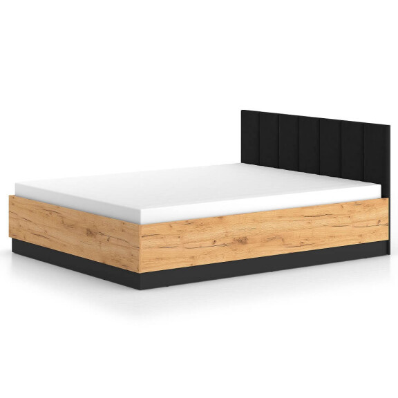Łóżko loftowe 160x200 URSO 1402 | Dąb craft złoty, czarny
