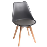 Krzesło skandynawskie 53E-7 | Popiel | Drewniane nogi | Outlet