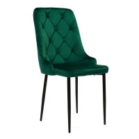 Krzesło tapicerowane HY-DC0255 | Zielony welur | Outlet