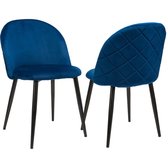 KRZESŁO TAPICEROWANE 833-2 NIEBIESKI WELUR | OUTLET