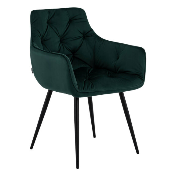 Krzesło tapicerowane DC0084-3 | Zielony welur | OUTLET