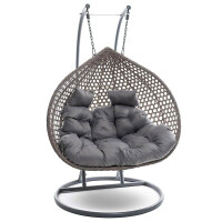 Fotel wiszący ogrodowy 2 osobowy SC-028 szary | OUTLET
