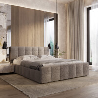 Łóżko tapicerowane z pojemnikiem SFG0166 | 140x200 | Boucle | Cappuccino #4
