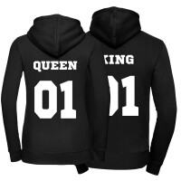 Zestaw bluz z kapturem dla par QUEEN-KING 01