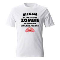 Koszulka męska BIEGAM, BO JAK PRZYJDĄ ZOMBIE