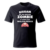 Koszulka męska BIEGAM, BO JAK PRZYJDĄ ZOMBIE