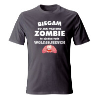 Koszulka męska BIEGAM, BO JAK PRZYJDĄ ZOMBIE