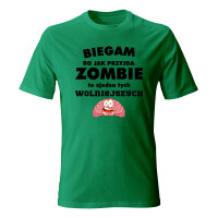 Koszulka męska BIEGAM, BO JAK PRZYJDĄ ZOMBIE